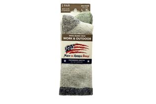 Wool Blend Crew - Gray / Navy / Bean Olive Socks