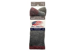 Wool Blend Crew - Charcoal / Cardinal / Coyote Brown Socks