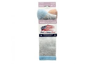 Wool Blend Crew - Gray / Colombia Blue / Beachfire Socks