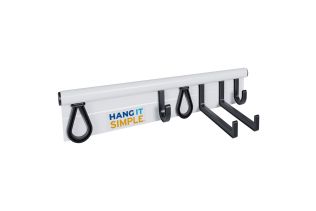 Hang It Simple Wall Mount Hanging Storage 18" Kit - Product Photo - White