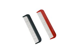 Hair Doctor Rotating Tooth 2PC Comb Set: 5" Pocket Comb (Black Sheen) & 5" Pocket Comb (Ferrari Red)