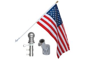 American Flag & Spinning Pole Set