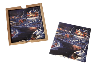 Jim Hansel Artwork Ceramic Coaster set