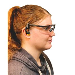 Safety glasses with headphones on sale