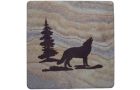 Wonderstone Sandstone Coasters-Howling Wolf set of 4