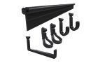 Black - Hang It Simple Wall Mount Hanging Storage 18" Kit