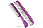 Hair Doctor Rotating Tooth 2PC Comb Set: 7.5" Handle Comb (Purple) & 7" Vanity Comb (Purple)