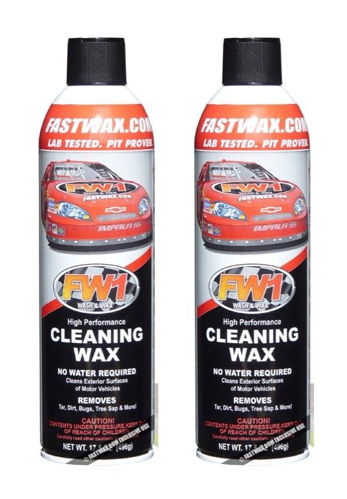  FW1 Waterless Wash & Wax Polish with Carnauba (12oz) by Fast Wax  (2 cans) : Automotive